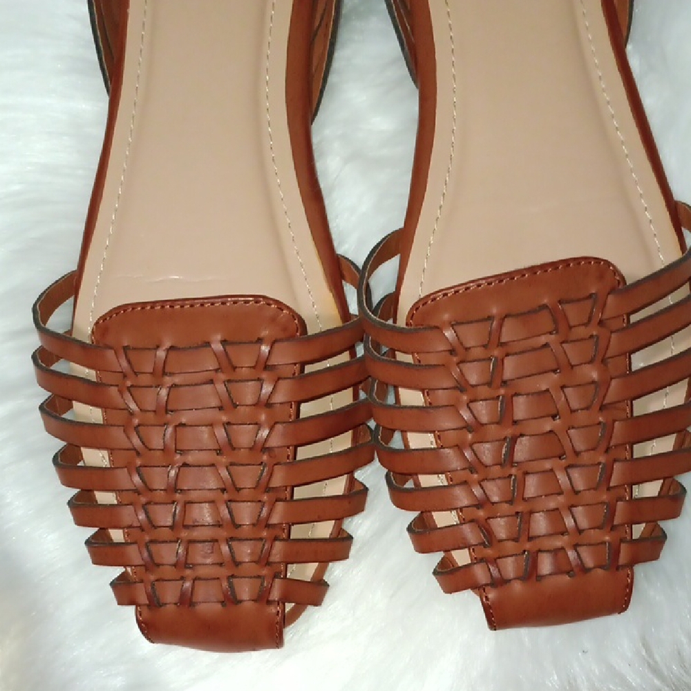 JUSTFAB Lucita- Chic Brown Woven Flats for Women - Picture 4 of 4